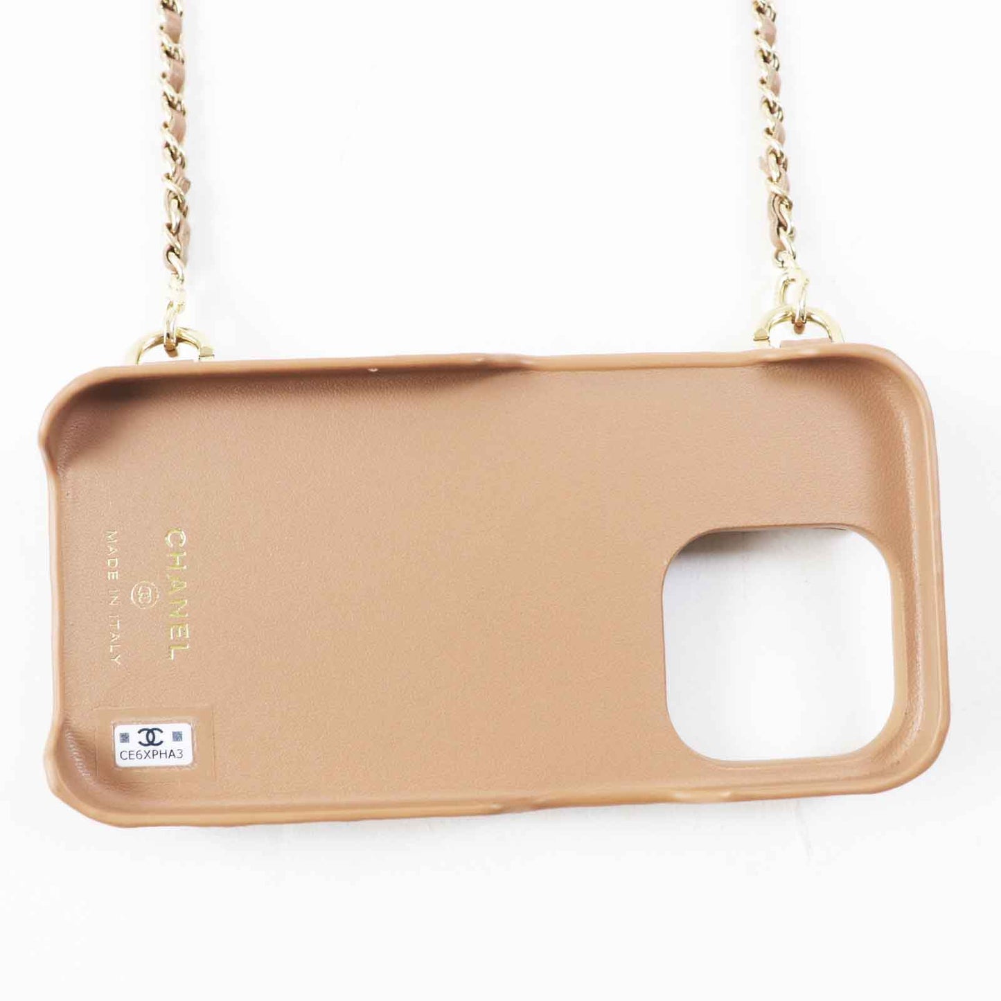 Chanel iPhone 14 Pro Caviar Skin Case with Chain Classic Flap Tote