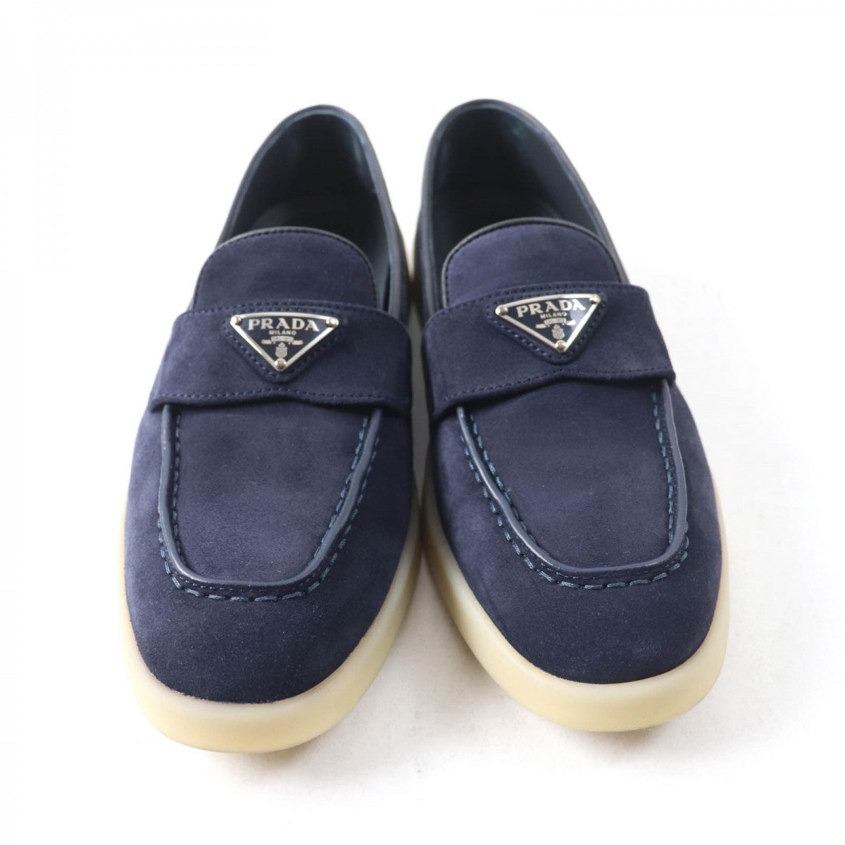 PRADA loafers 1D222N Main: Suede leather Navy Women 35.5