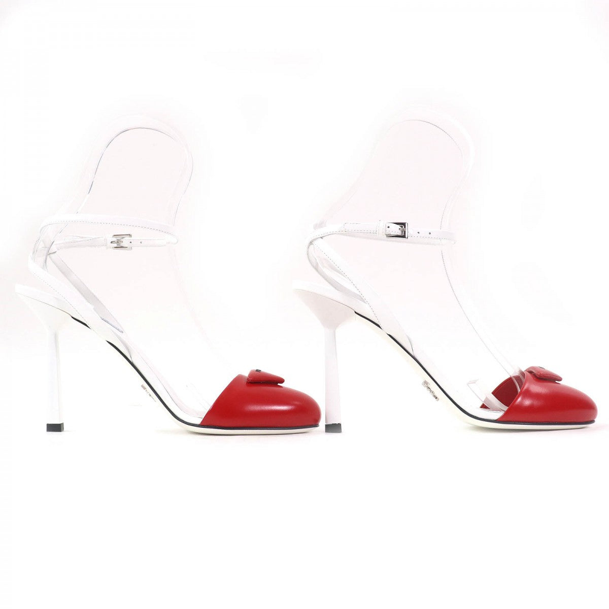 PRADA pumps 1I890M leather ROSSO BIANCO 37.5