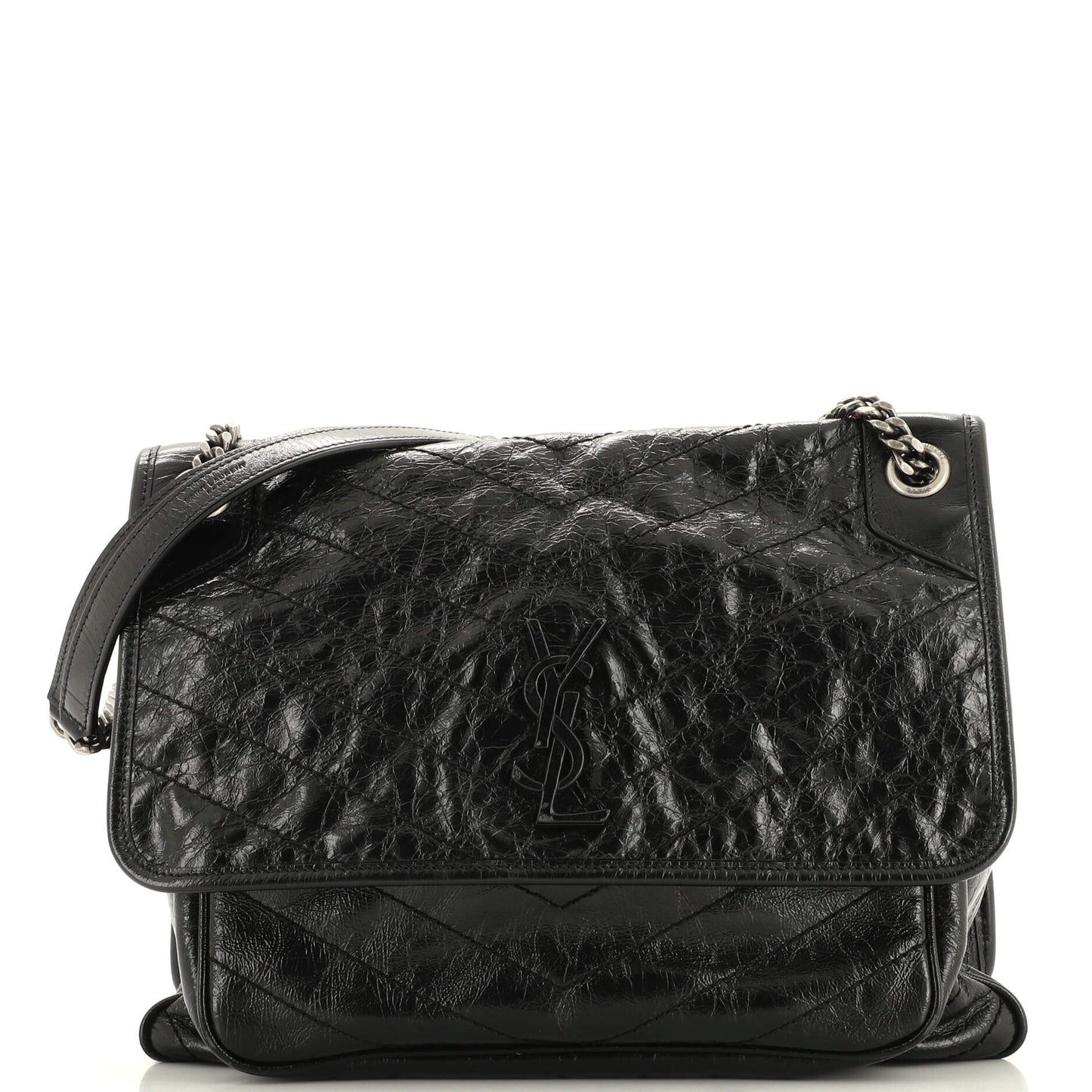 Luxury Saint Laurent Trending 2025 Niki Chain Flap Bag Matelasse Chevron Leather Medium
