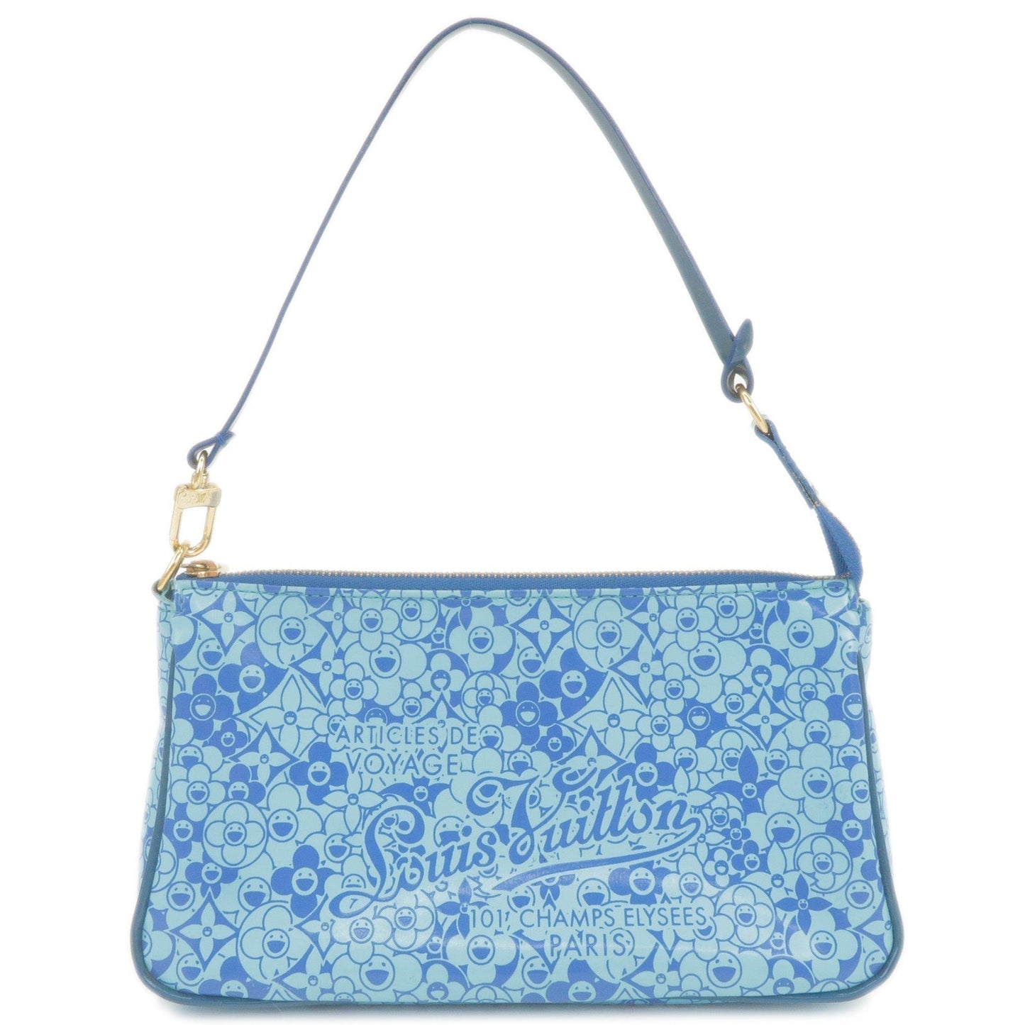 Louis Vuitton PVC Enamel Cosmic Blossom Pochette Blue Clutch