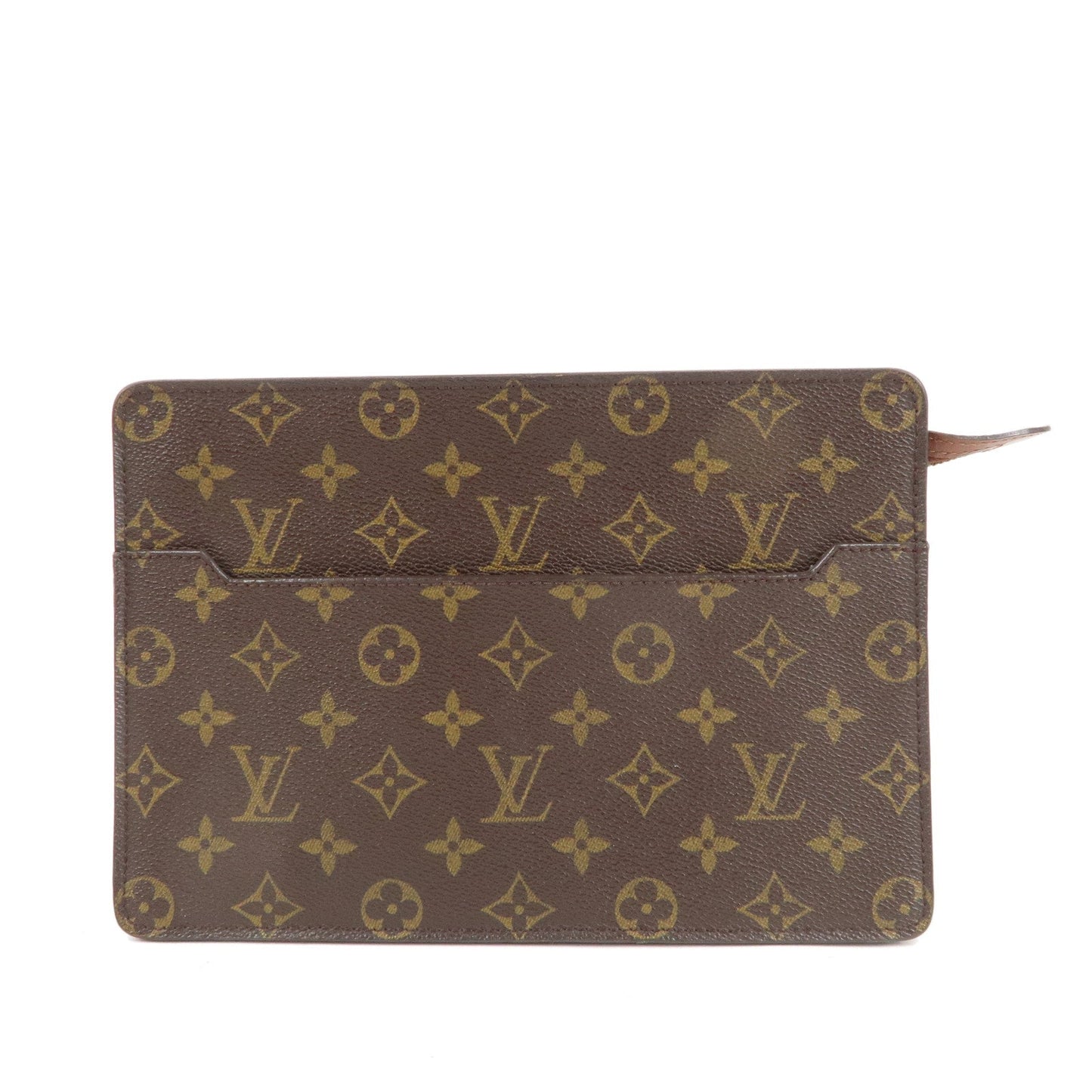 Louis Vuitton Monogram Pochette Homme Clutch Bag Brown