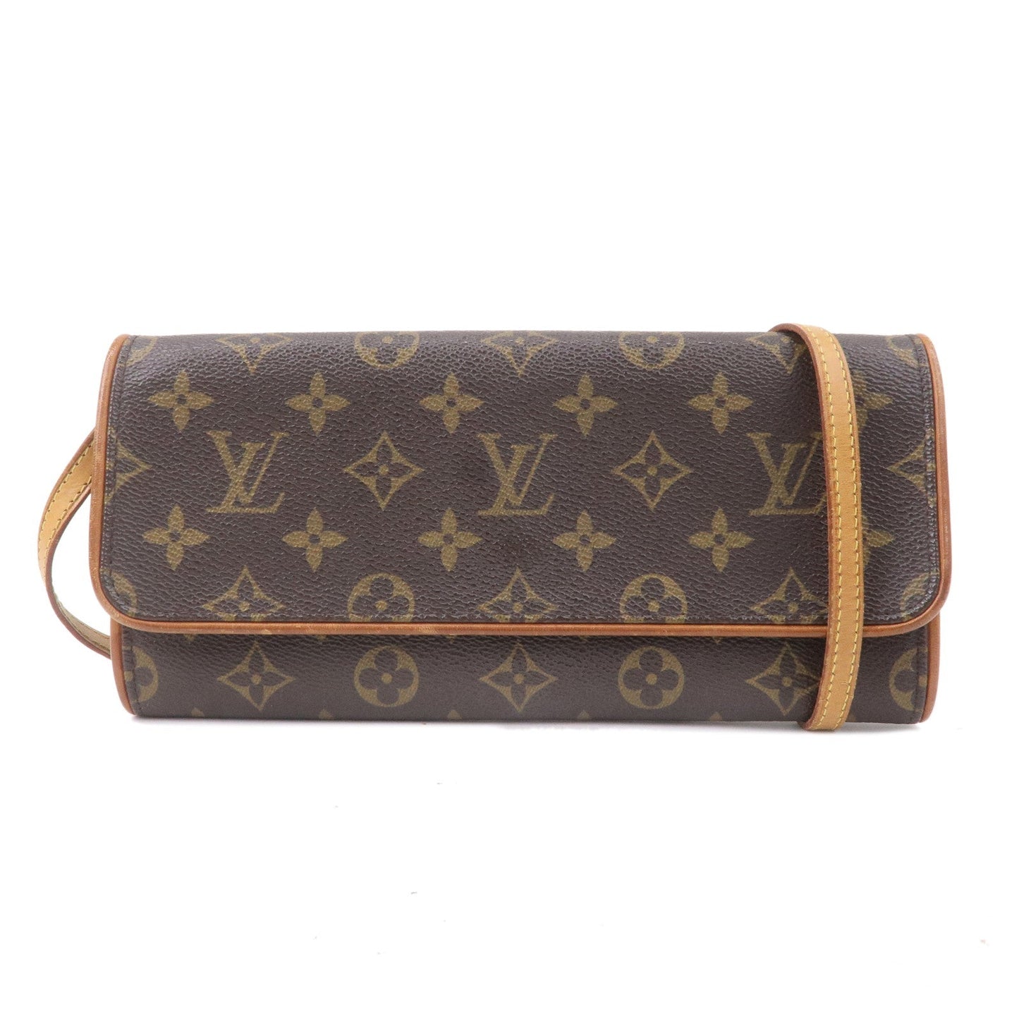 Louis Vuitton Monogram Pochette Twin GM 2Way Bag Brown
