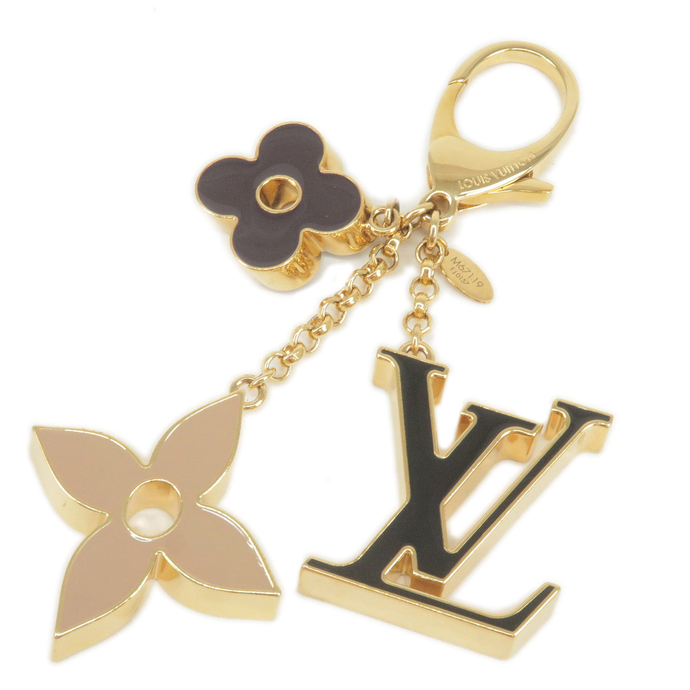 Louis Vuitton Bag Charm Fluer de Monogram Gold