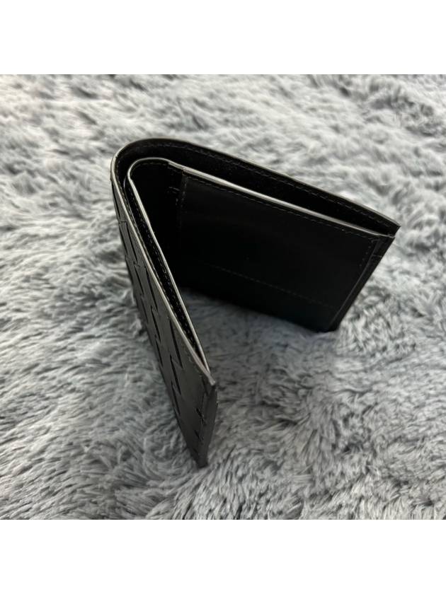 Luxury Bottega Veneta Intrecciato Coin Pocket Bifold Half Wallet Black