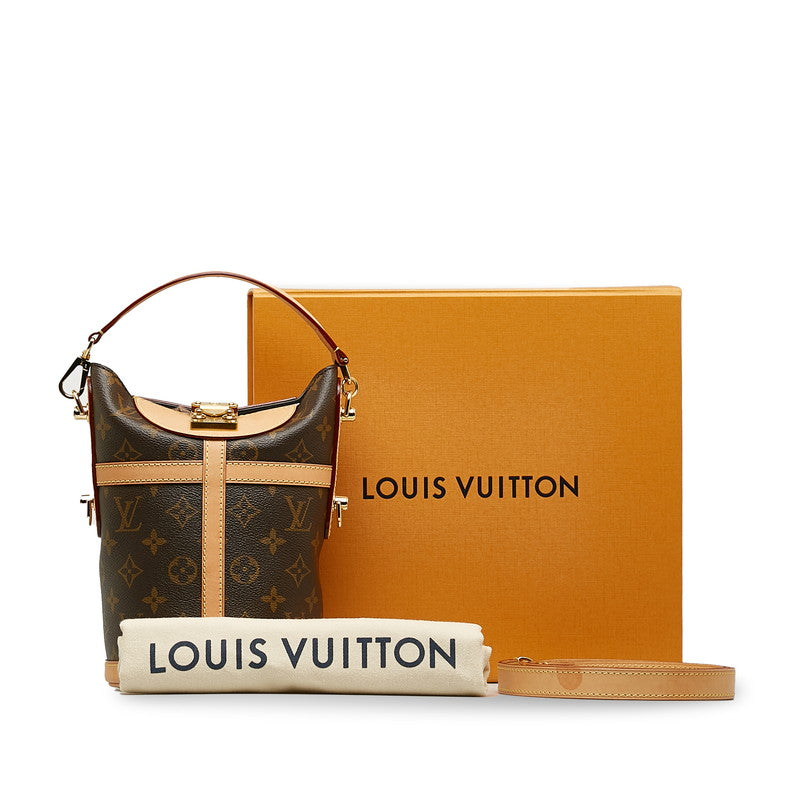 Louis Vuitton Monogram Handbag 2WAY Brown Leather Louis Vuitton