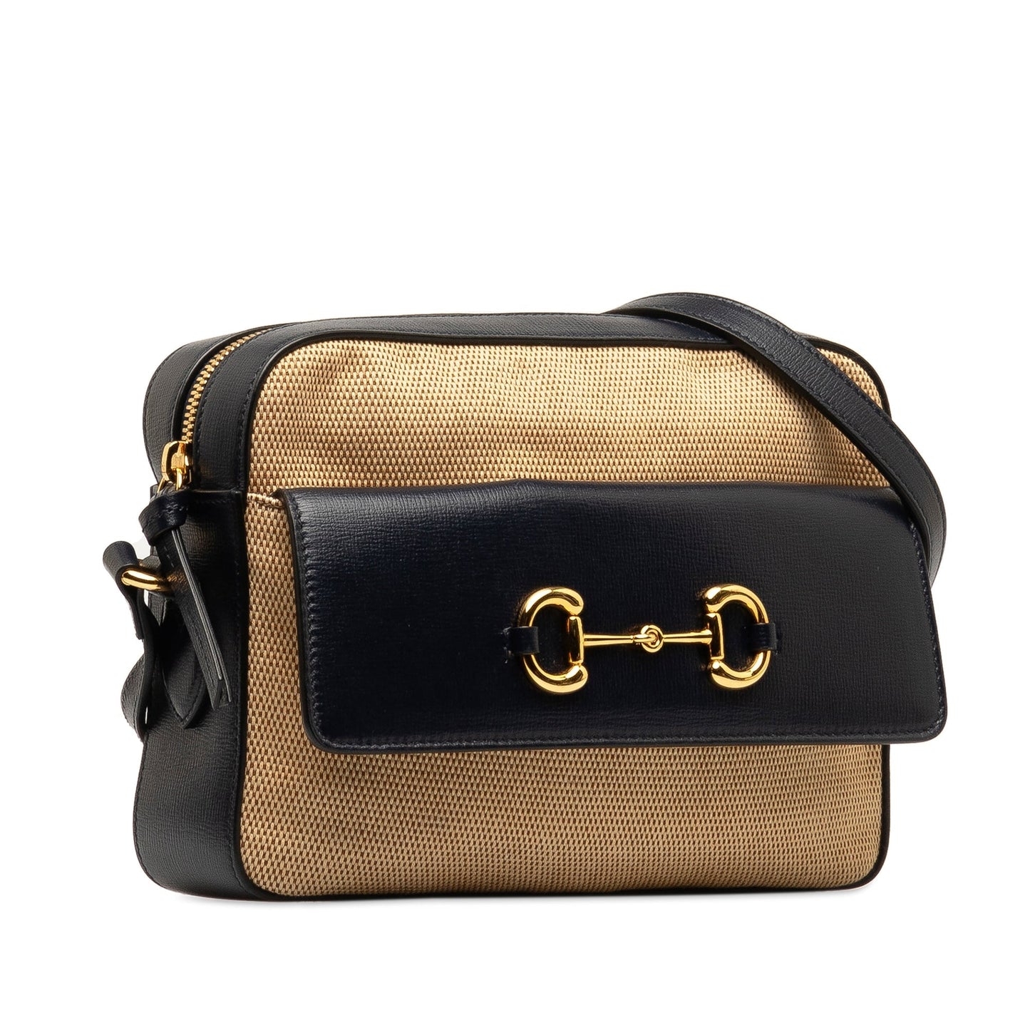 Gucci Horsebit Leather Canvas Crossbody