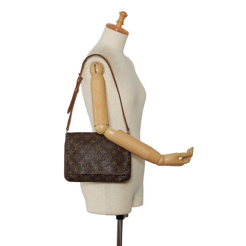 Louis Vuitton Monogram Shoulder Bag Leather Brown