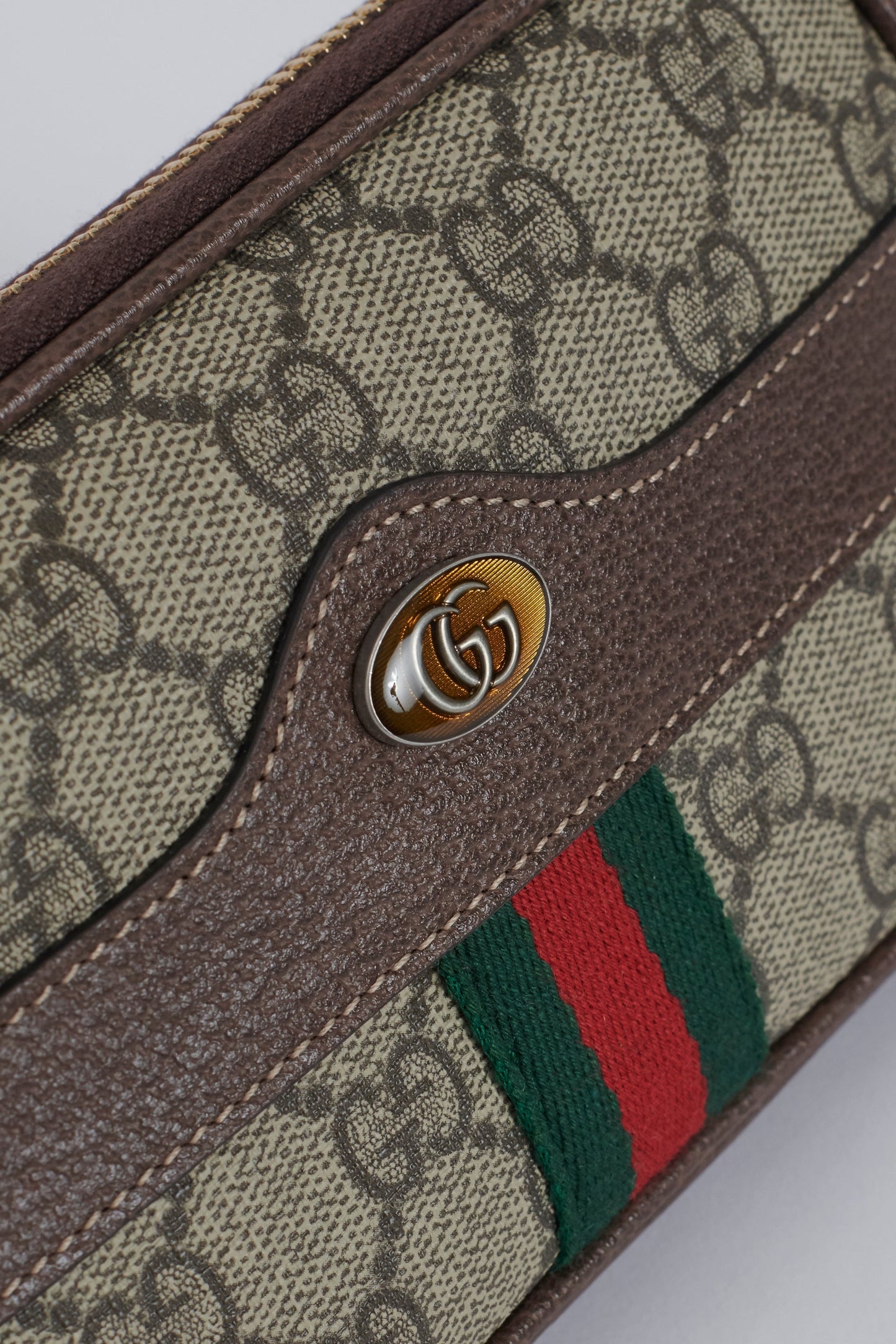 Gucci Monogram Leather Canvas Shoulder Bag