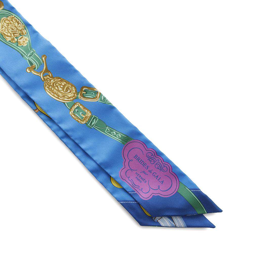 HERMES Twilly BRIDES DE GALA APPLIQ Brides de Gala BlueAzur/Multicolor Silk100%