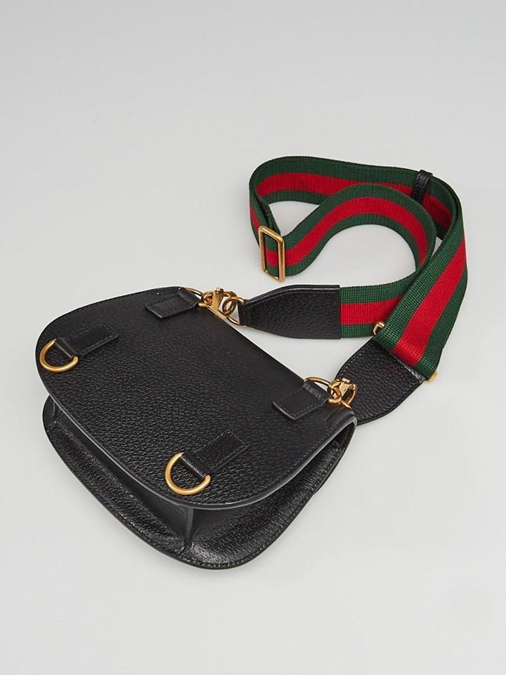 Gucci Monogram Saddle Leather Canvas Crossbody