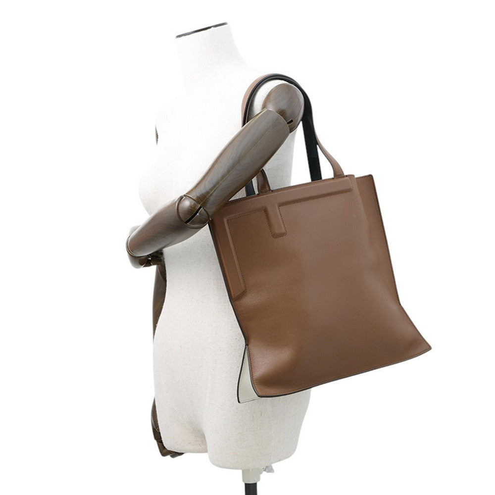 FENDI Flip Medium Tote Brown/Black8BH419 Leather Size Medium