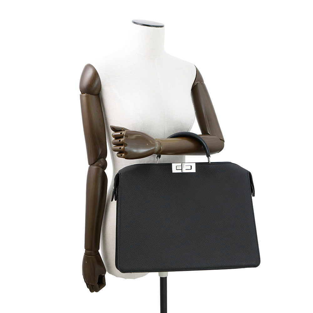 FENDI Peekaboo Icy You Black7VA529 Leather Size Medium