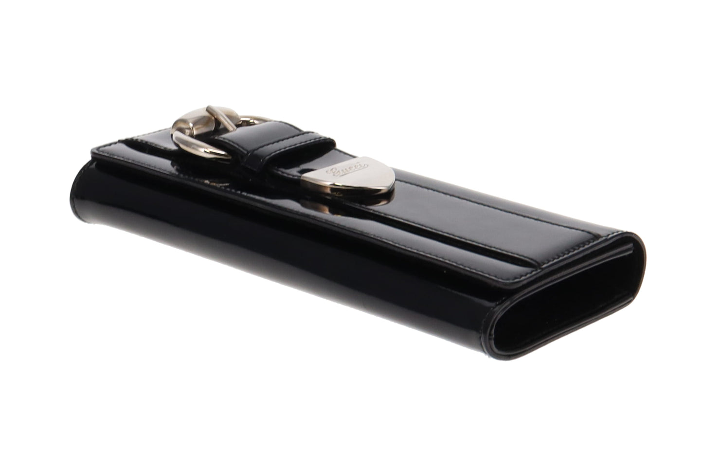 Gucci Black Leather Patent Leather Clutch Style 1