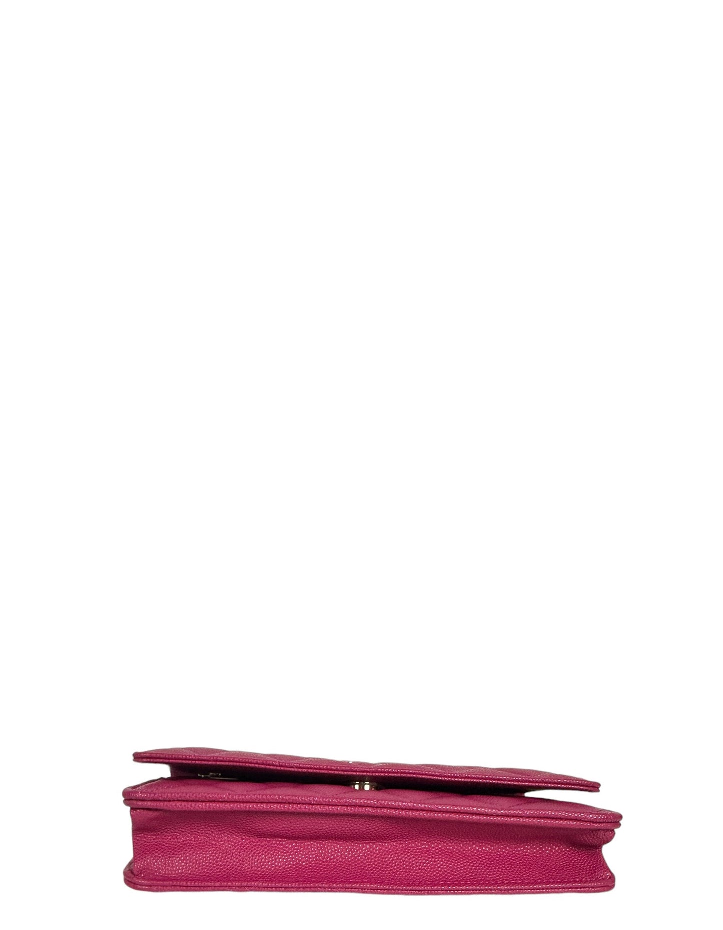 Chanel 2022 Fuchsia Quilted Caviar Leather WOC Crossbody Bag