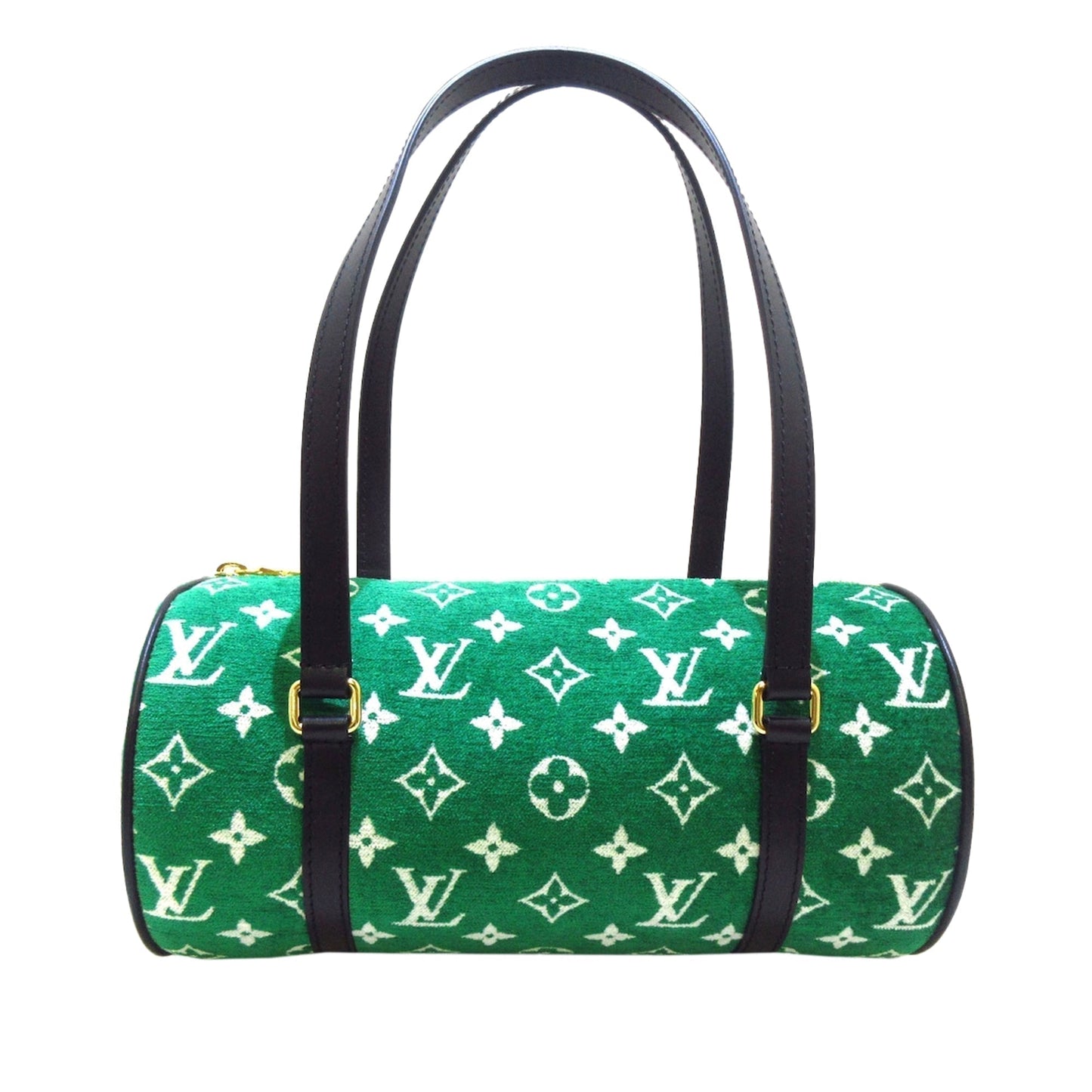 Louis Vuitton Papillon 30 Green Monogram Jacquard Velvet Handbag