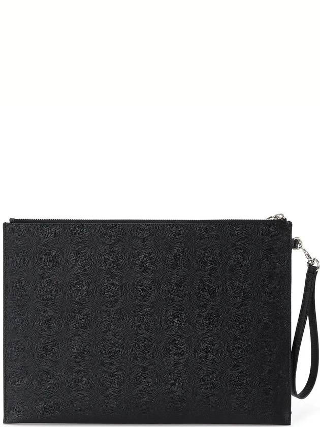 Luxury Saint Laurent Trending 2025 Grain Leather Clutch Bag Black