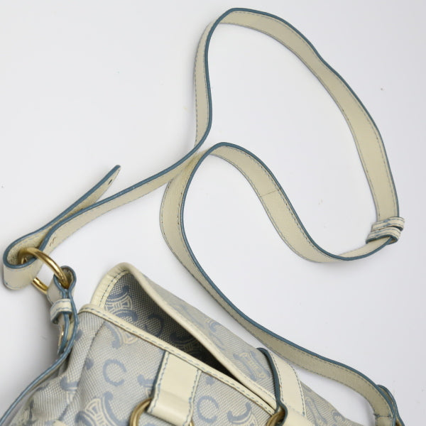 CELINE Shoulder Bag Canvas, Leather light blue Diagonal Women Secondhand