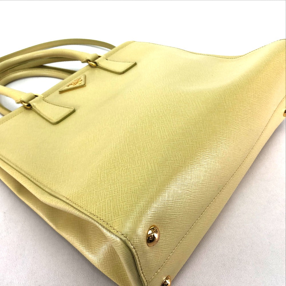 PRADA Handbag Safiano leather yellow Shoulder Bag Women