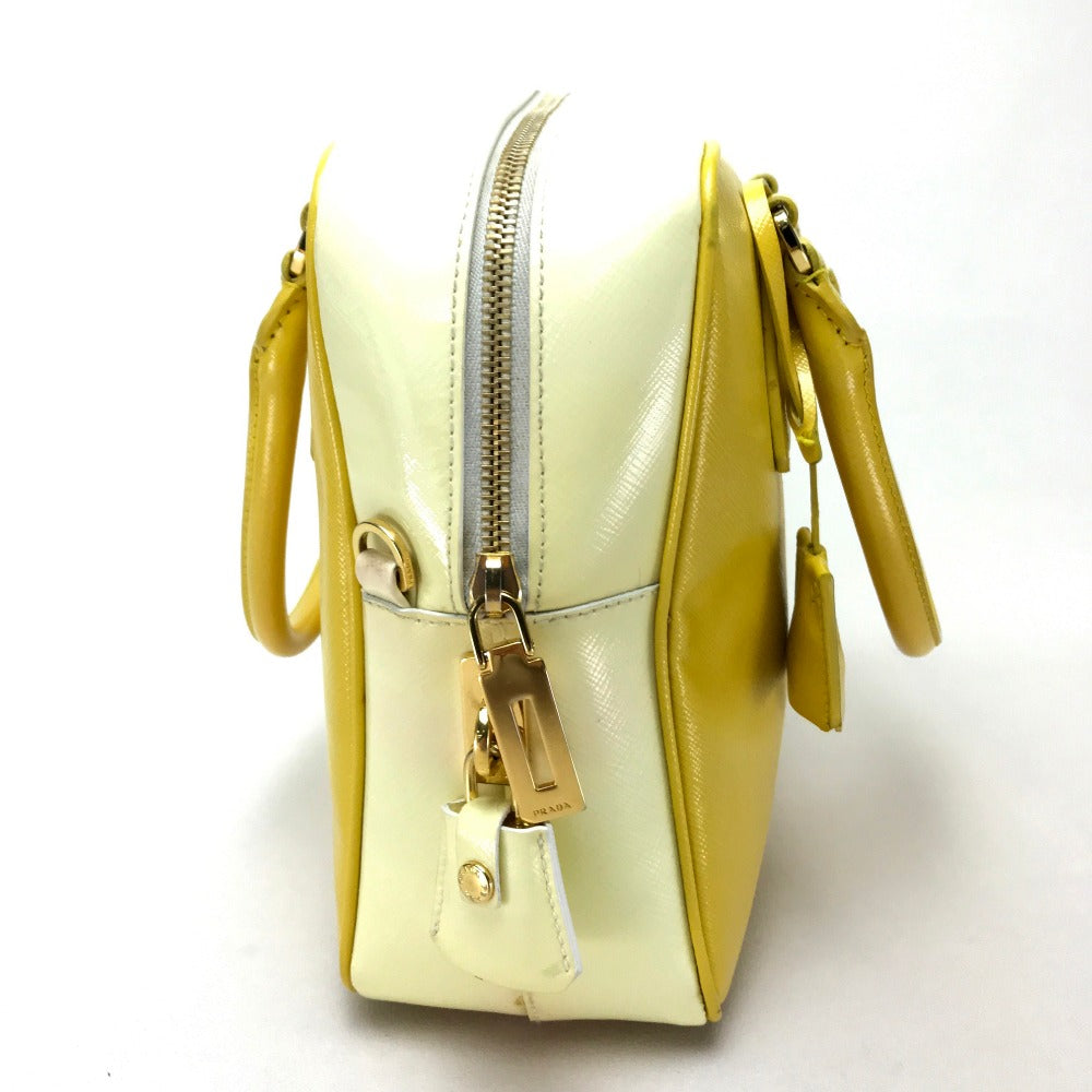 PRADA Handbag leather yellow By color Saffiano Bernice Women