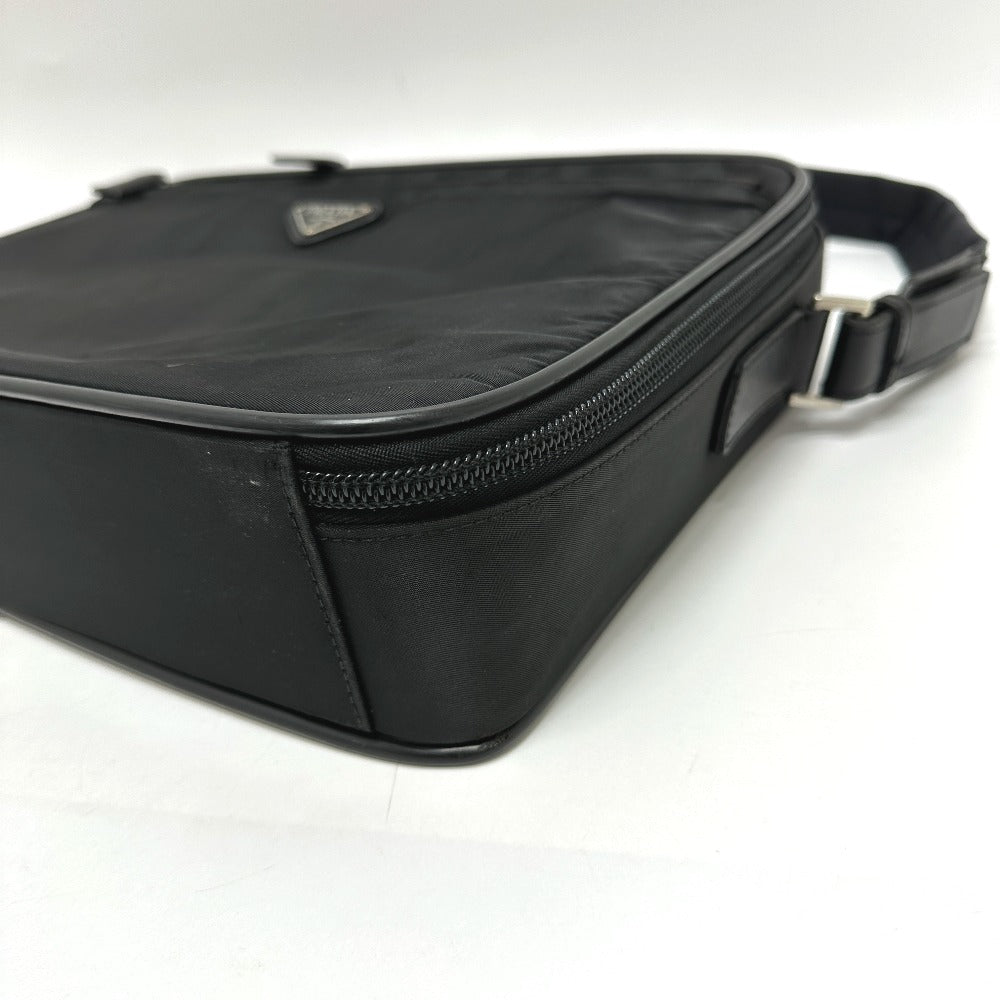 PRADA Business bag Nylon black triangle plate unisex(Unisex)