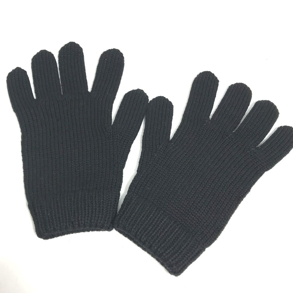 PRADA gloves wool black Glove key key design Women L