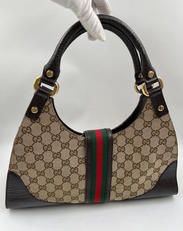 Gucci Leather Canvas Shoulder Bag