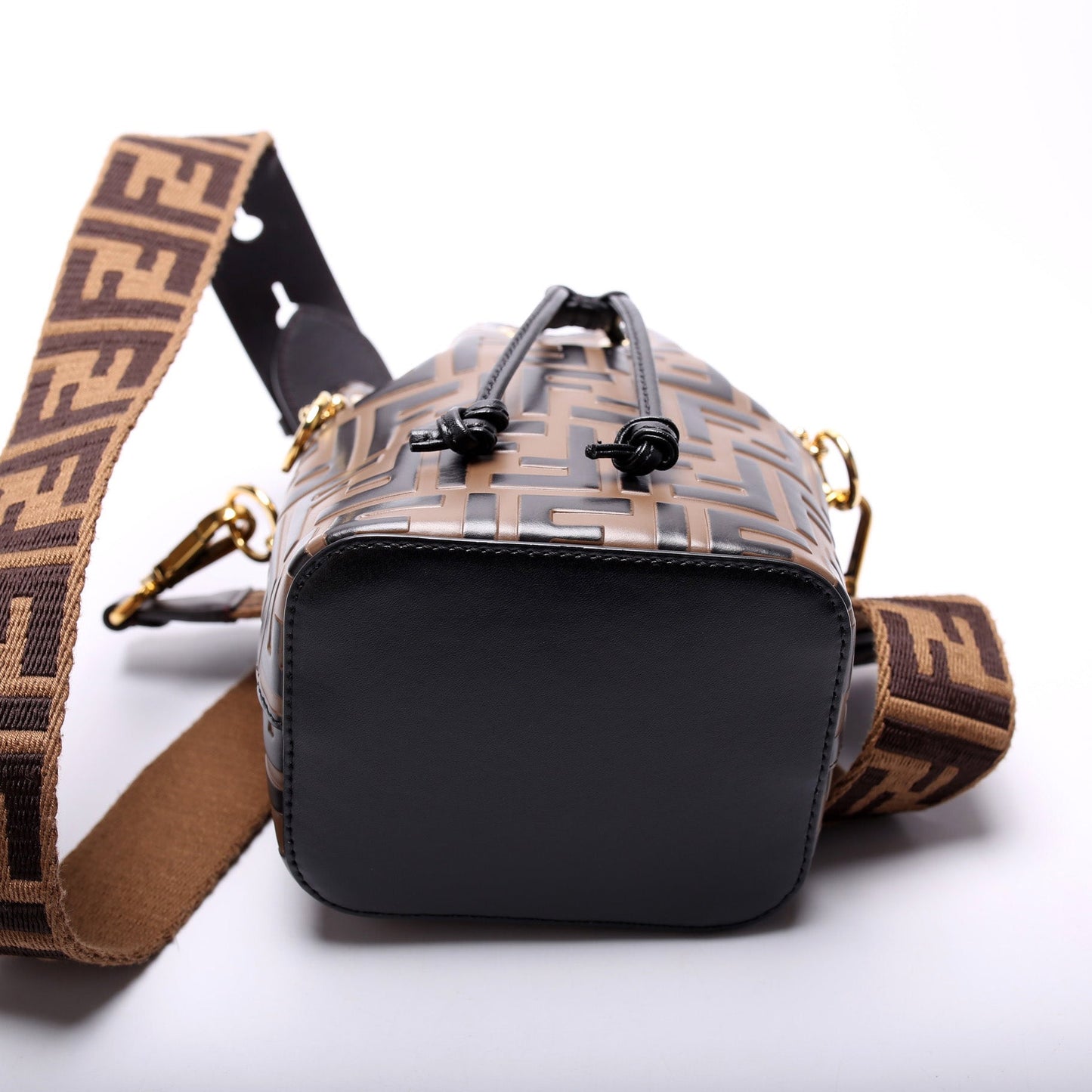 Fendi Mon Tresor Mini Bucket FF Leather Bag