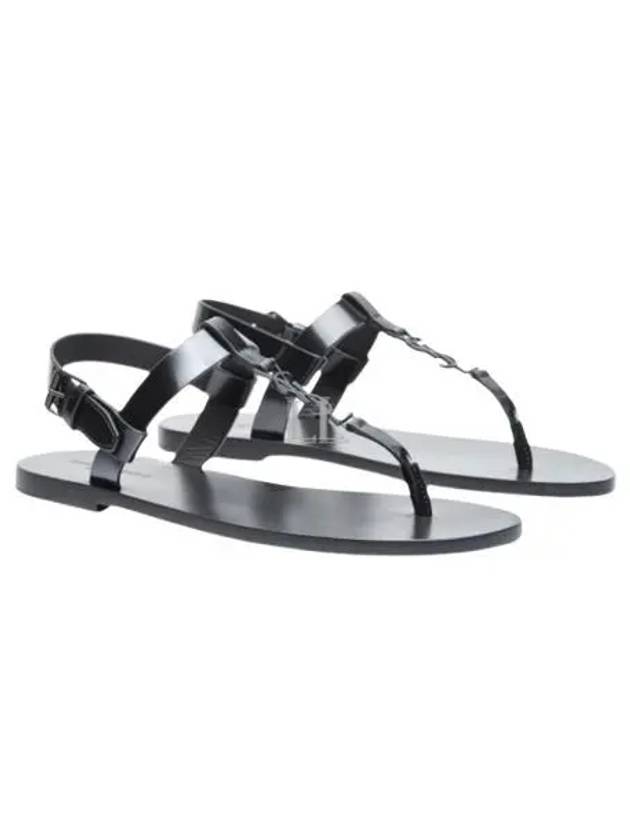 Luxury Saint Laurent Trending 2026 Cassandre Flip Flops Black