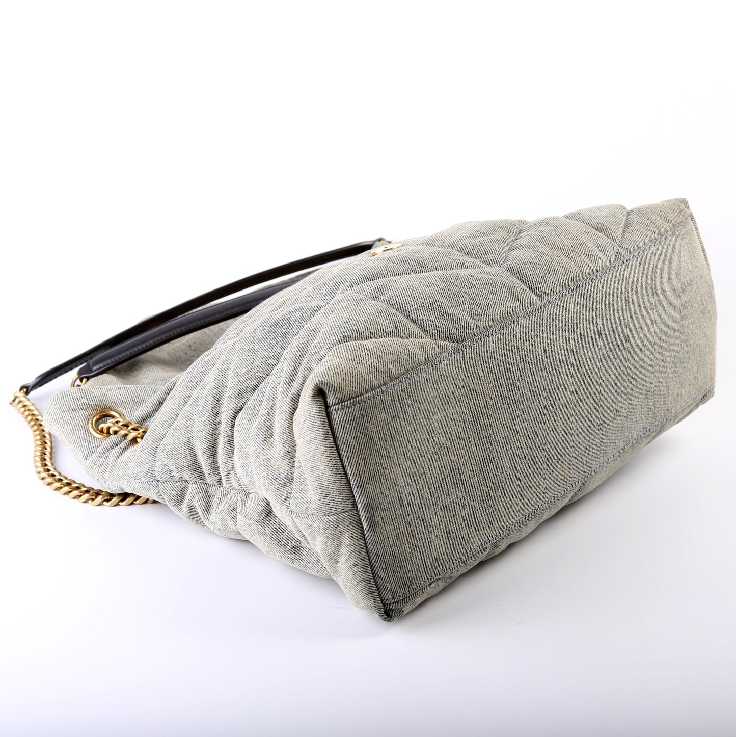 Saint Laurent Puffer Quilted Medium Denim 577475 Bag