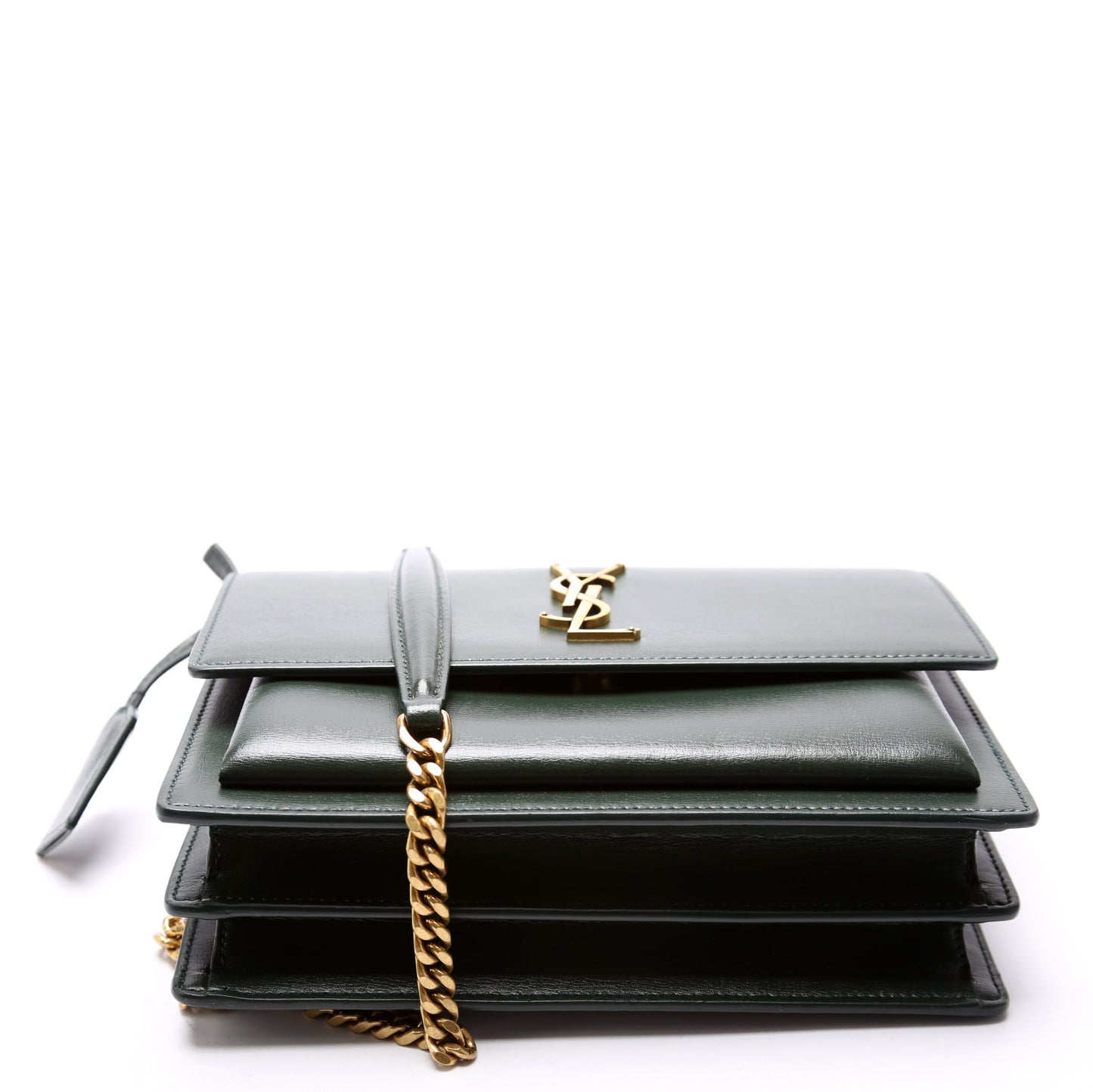 Saint Laurent Sunset Medium Smooth Leather Green Bag