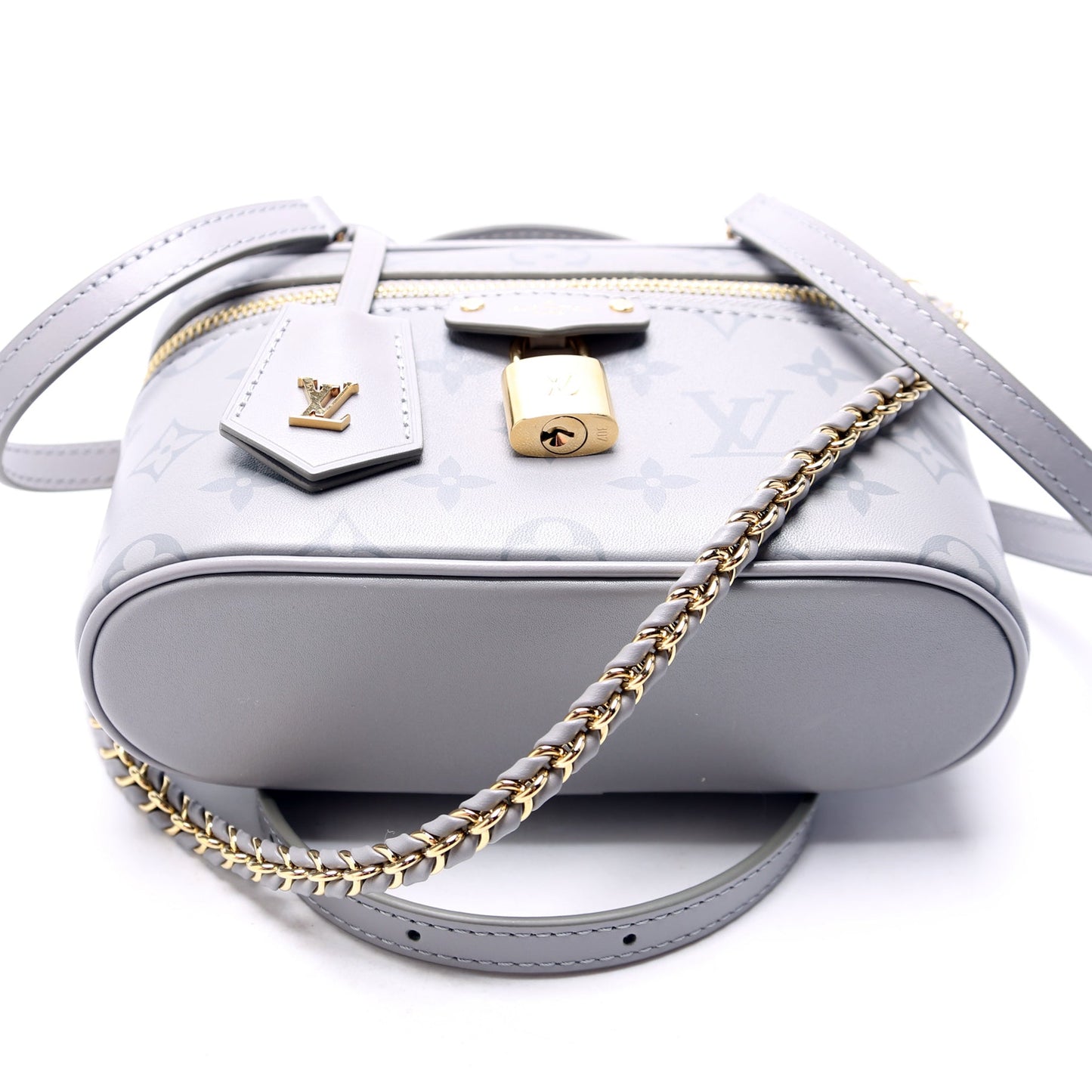 Louis Vuitton Vanity Chain Pouch Calfskin Monogram Grey