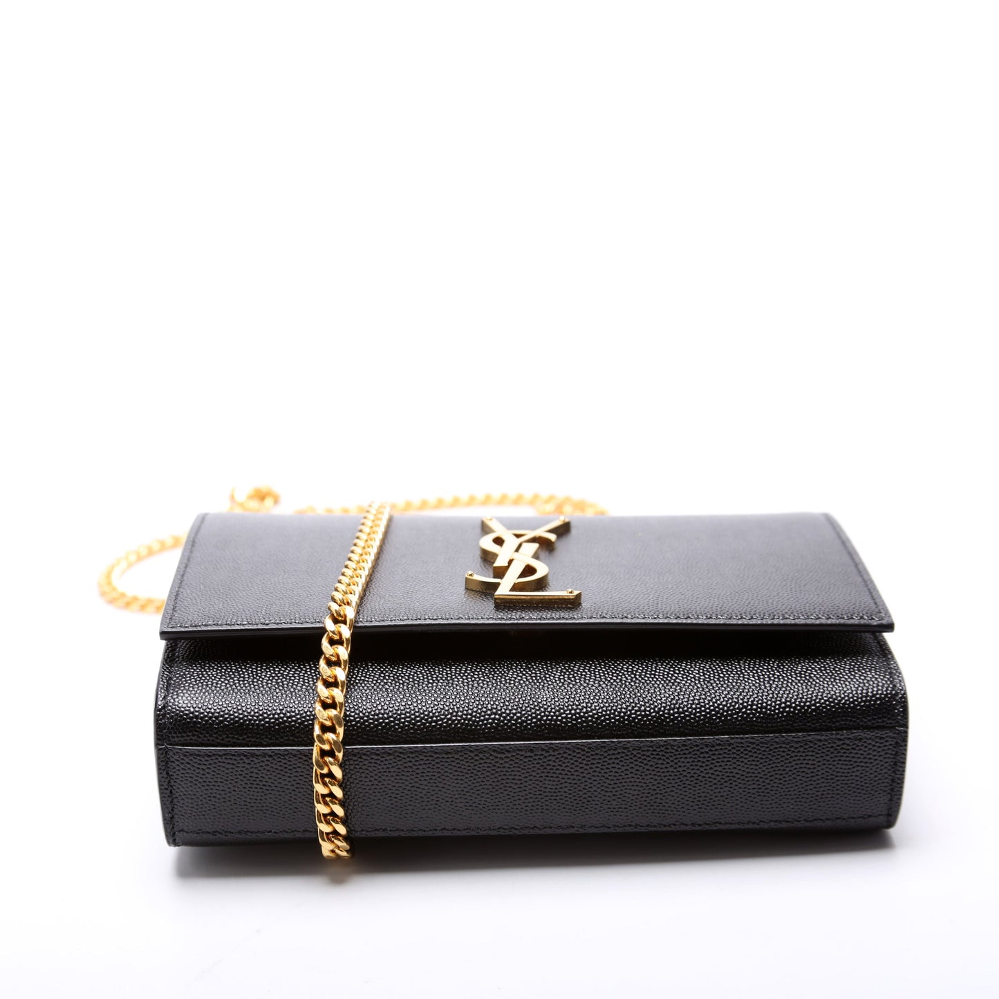 Saint Laurent 354121 Kate Satchel Small Grain De Poudre Black Bag