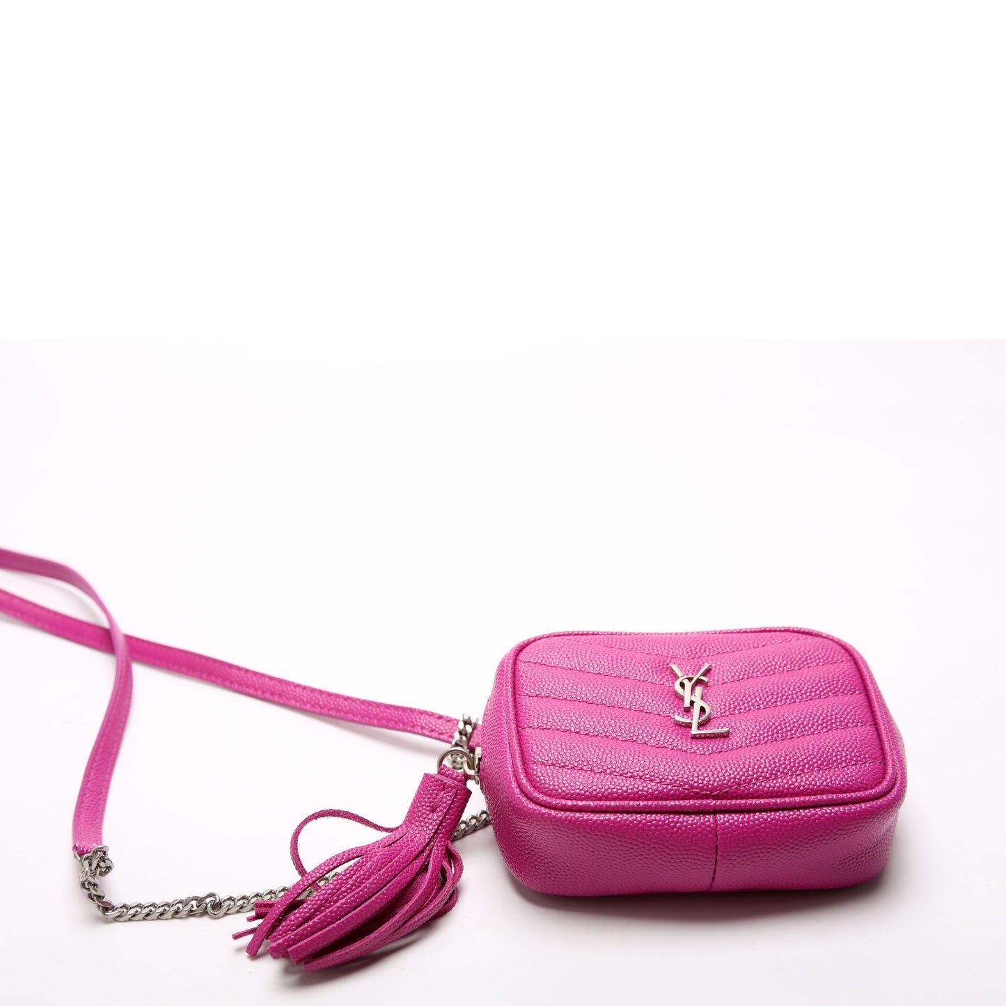 Saint Laurent 635088 Lou Baby Camera Grain De Poudre Fuscia Bag