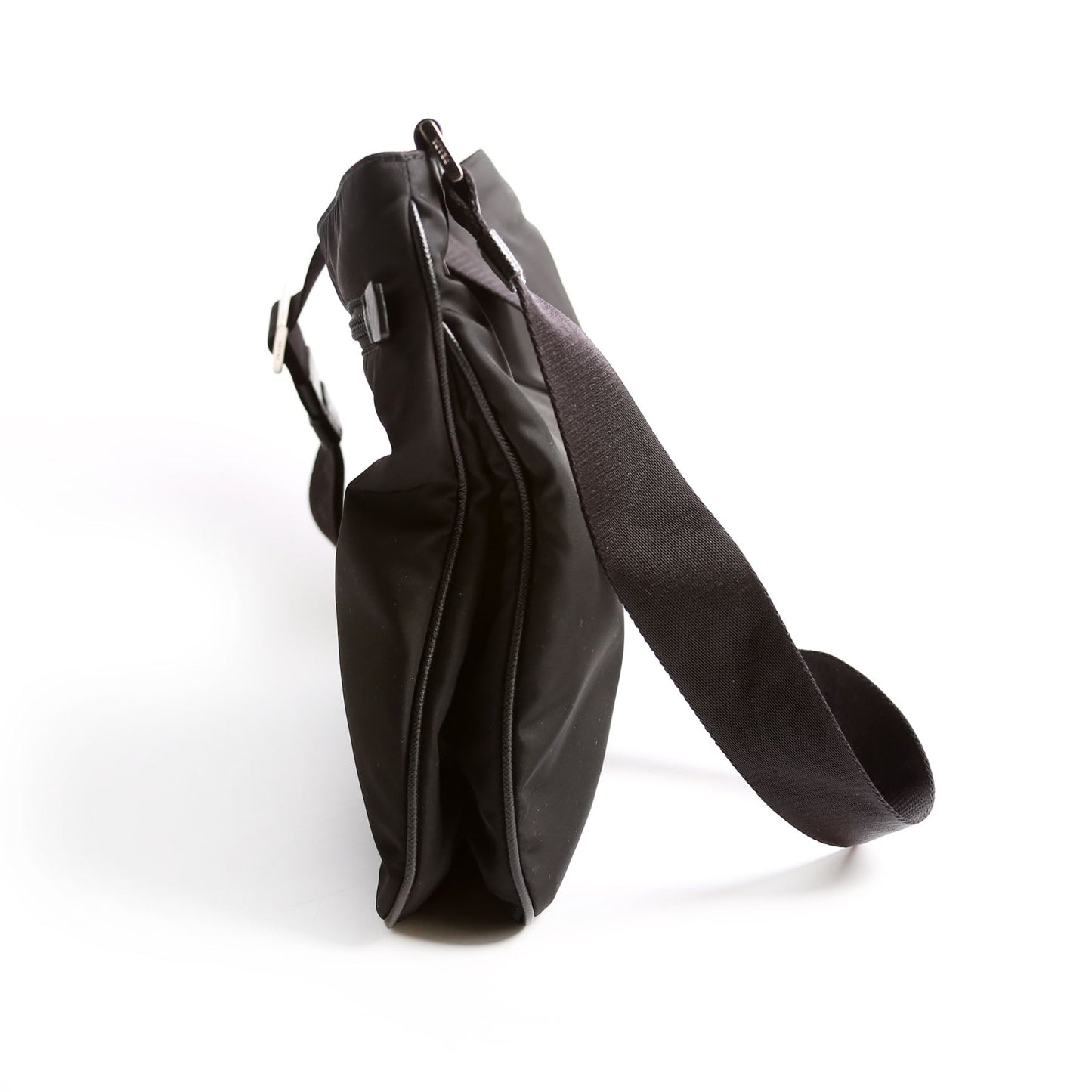 Prada Re-Nylon/Saffiano Messenger Crossbody Black Bag
