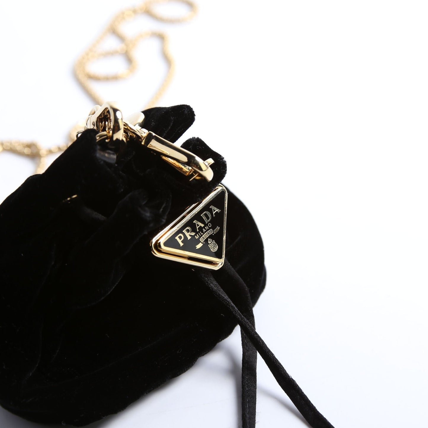 Prada Velvet Mini Bucket Pouch Black Bag