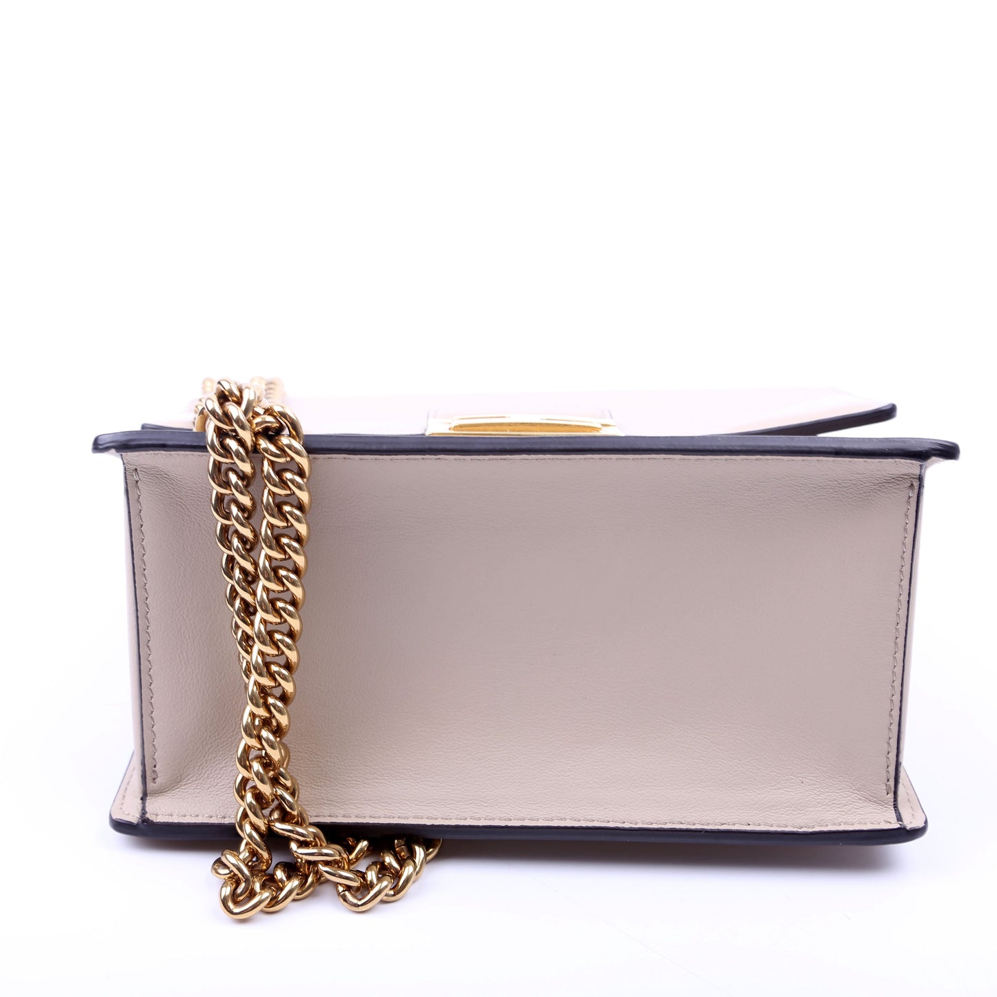 Fendi Kan U Small Shoulder Matte Leather Taupe Bag
