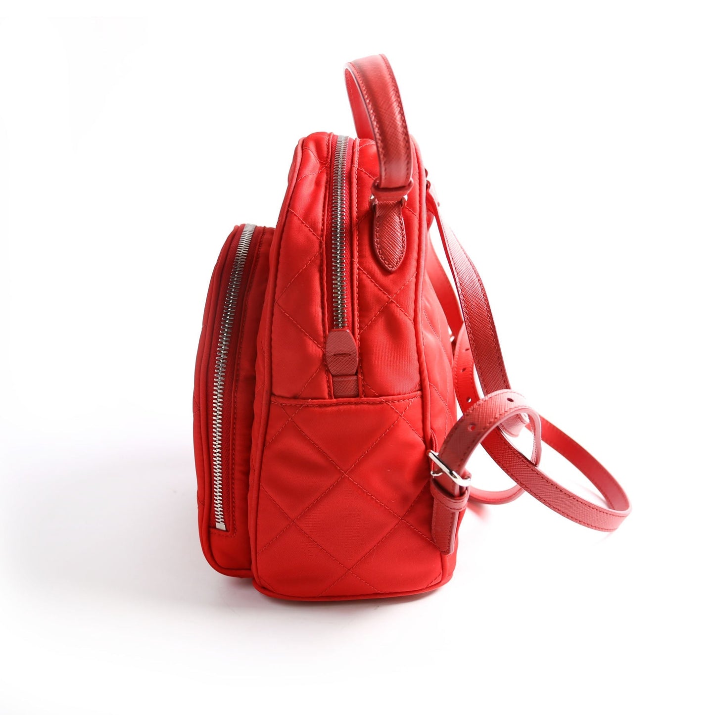Prada Quilted Nylon Mini Backpack Red Bag