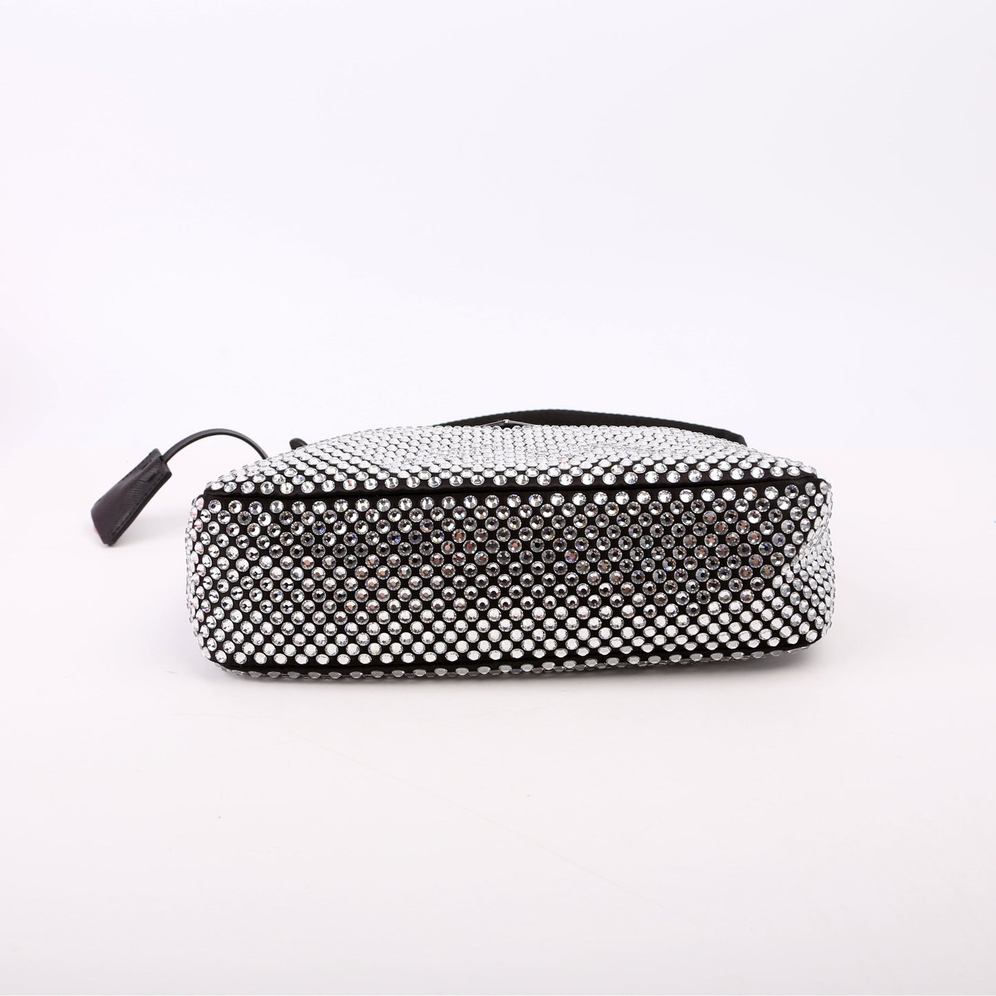 Prada Satin Crystal Re-Edition 2000 Mini Black Bag