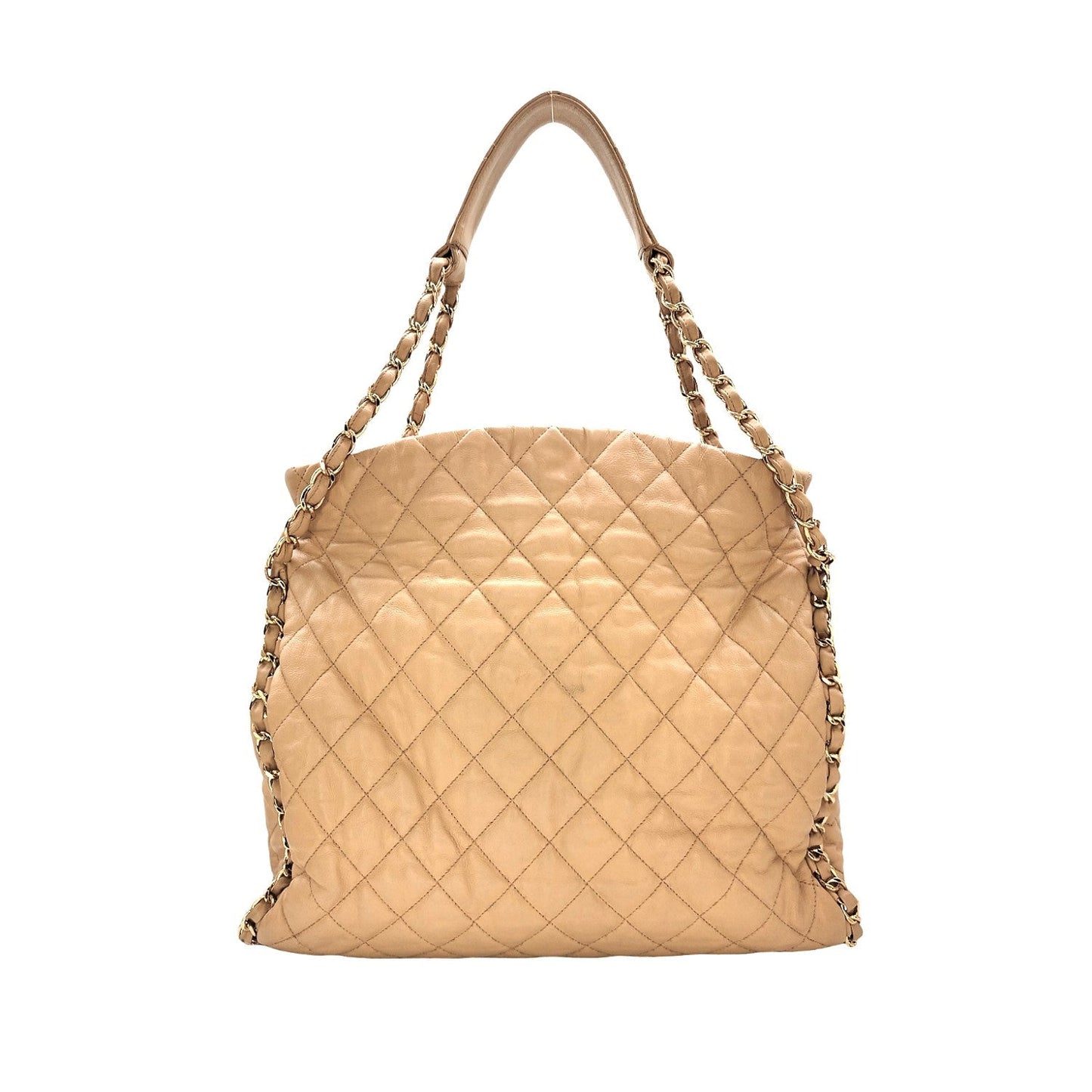 Chanel 2011 Quilted Chain Me Hobo Beige Clair Shoulder Bag
