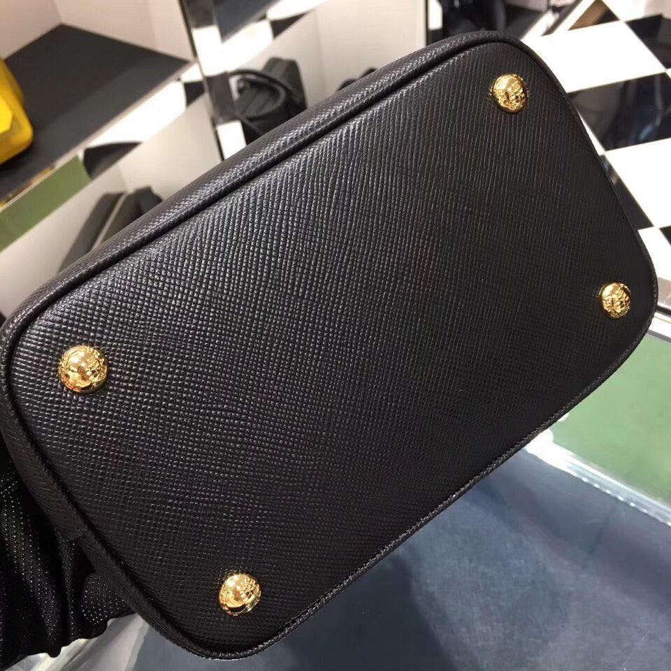 Prada Black Saffiano South Double Medium Bag