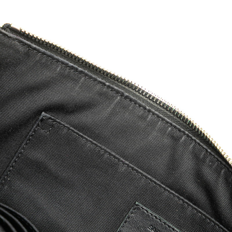 Saint Laurent Crocodile Embossed Leather Clutch Bag
