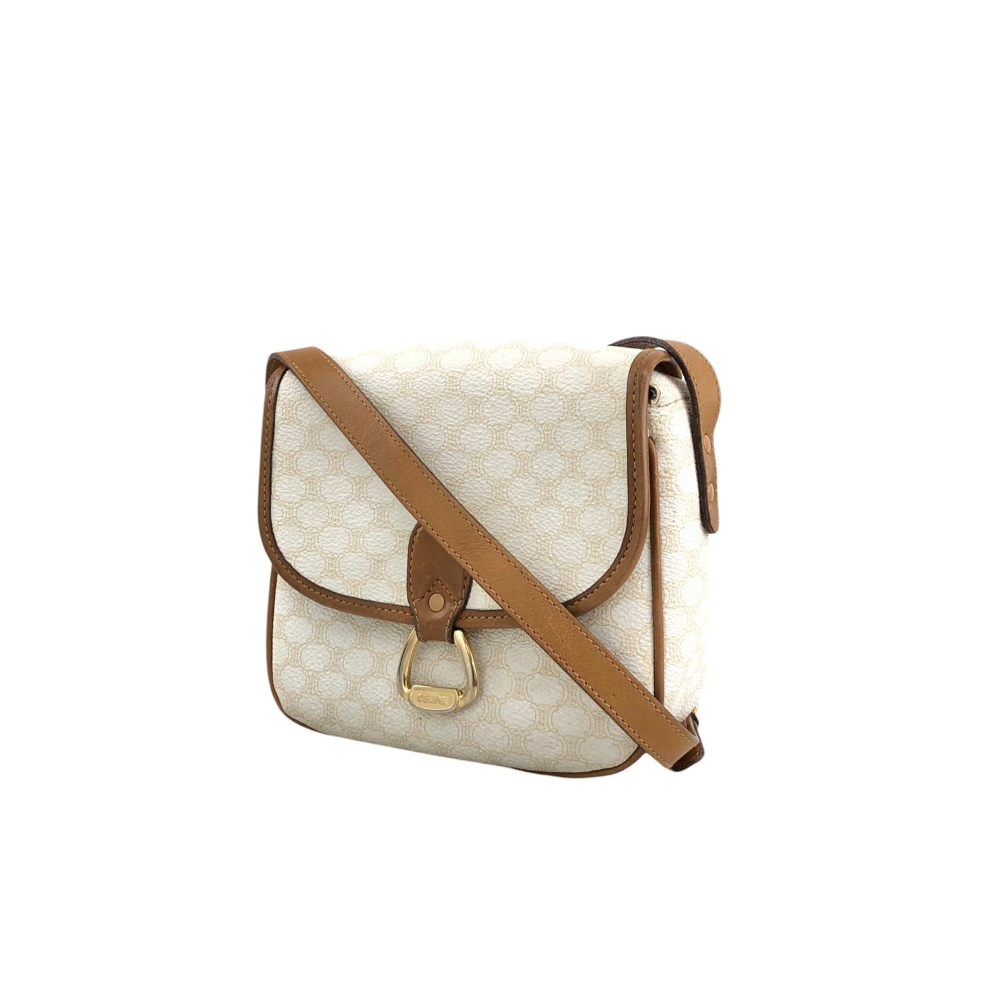 CELINE Macadam Horse Bit Shoulder bag White ctjind
