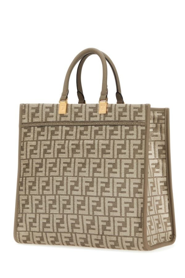 Fendi Woman Embroidered Fabric Medium Sunshine Shopping Bag