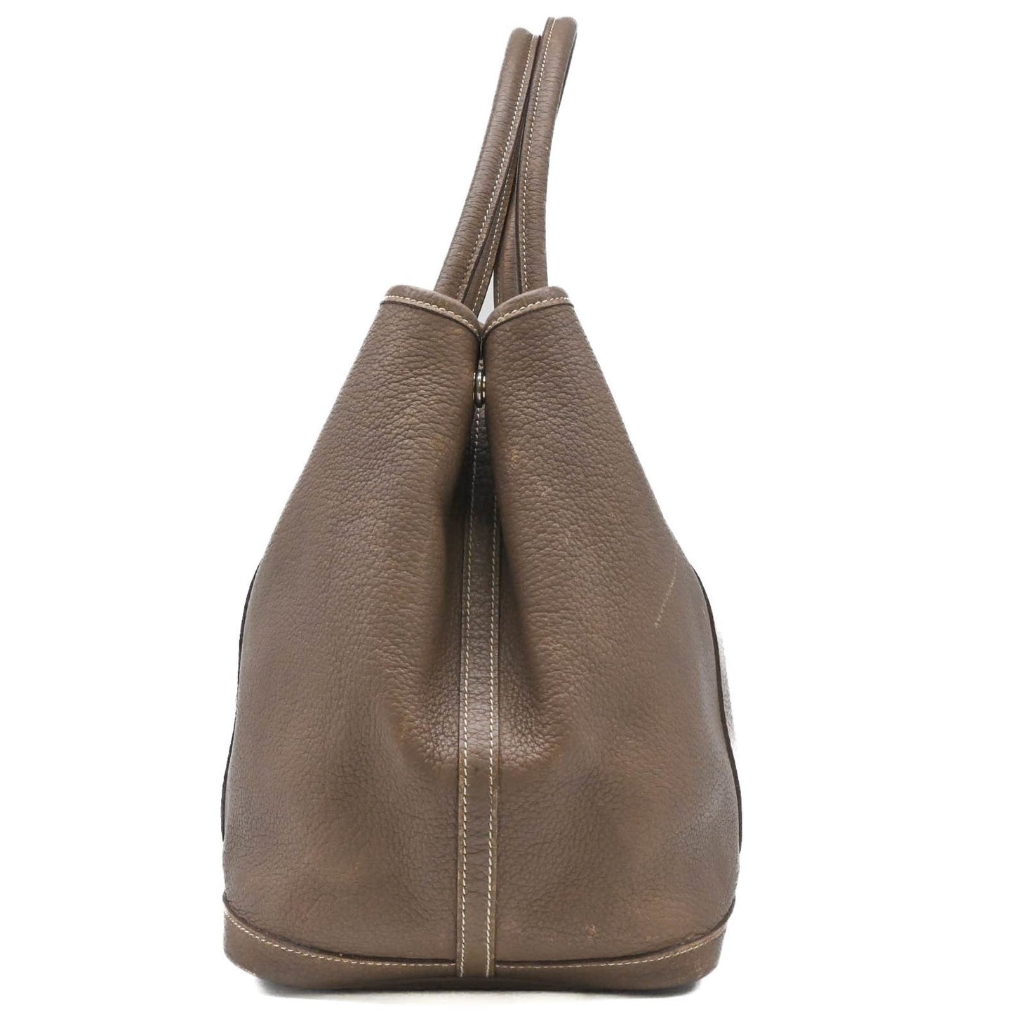 Hermes Garden Etoupe Gray Grayish Negonda Leather Handbag Tote Bag ( )