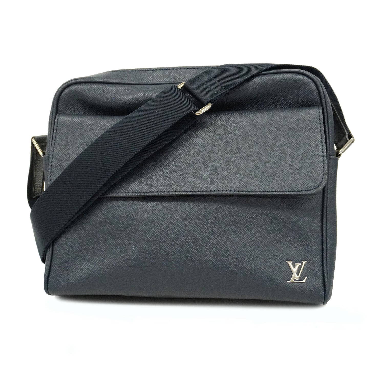 Louis VuittonAuth Taiga Alex Messenger Men's Shoulder Bag Navy Blue