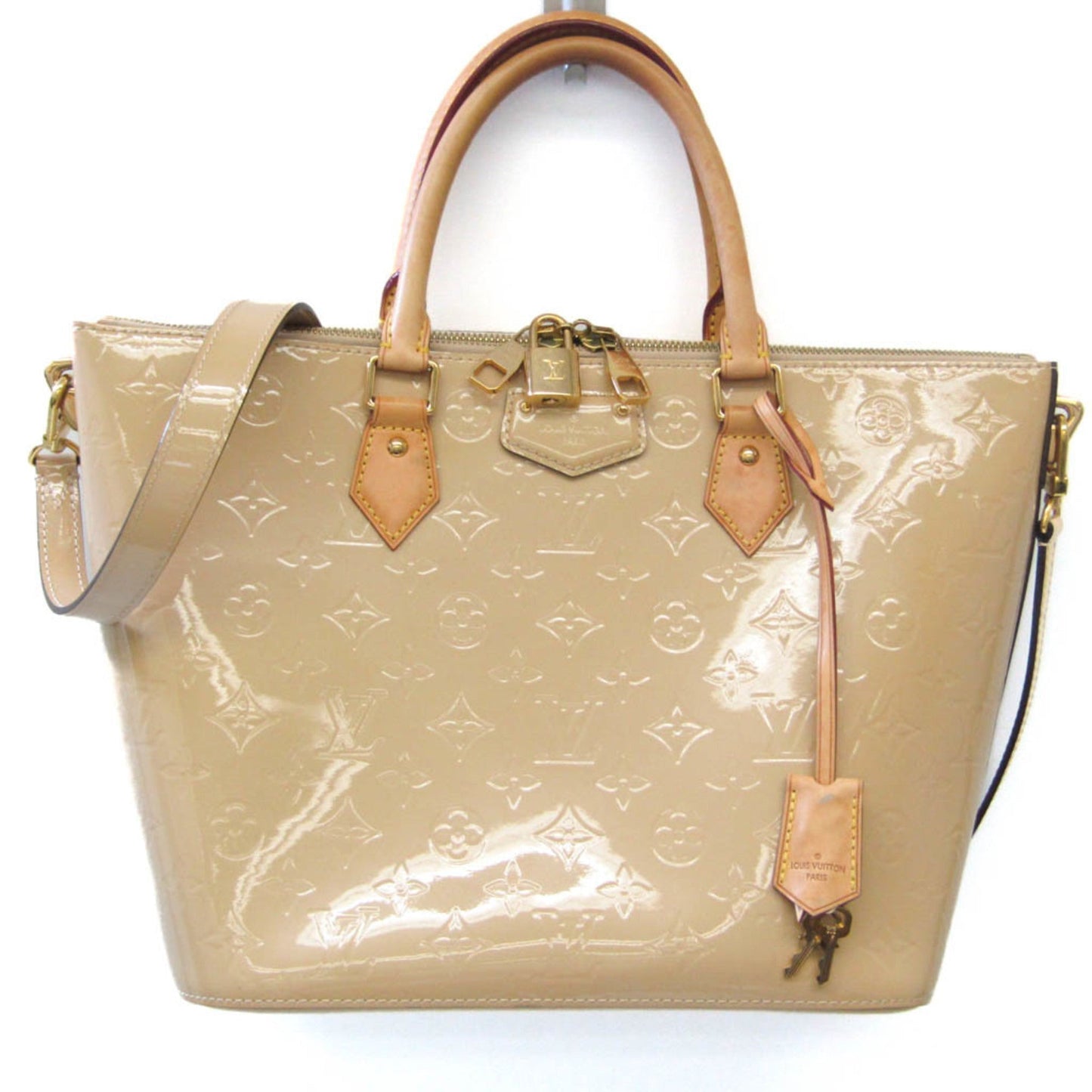 LOUIS VUITTON Monogram Vernis Montebello MM Women's HandBag,Shoulder Bag Beige