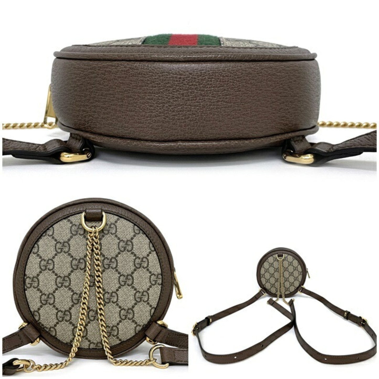 Gucci Sherry Line Beige Leather PVC Backpack
