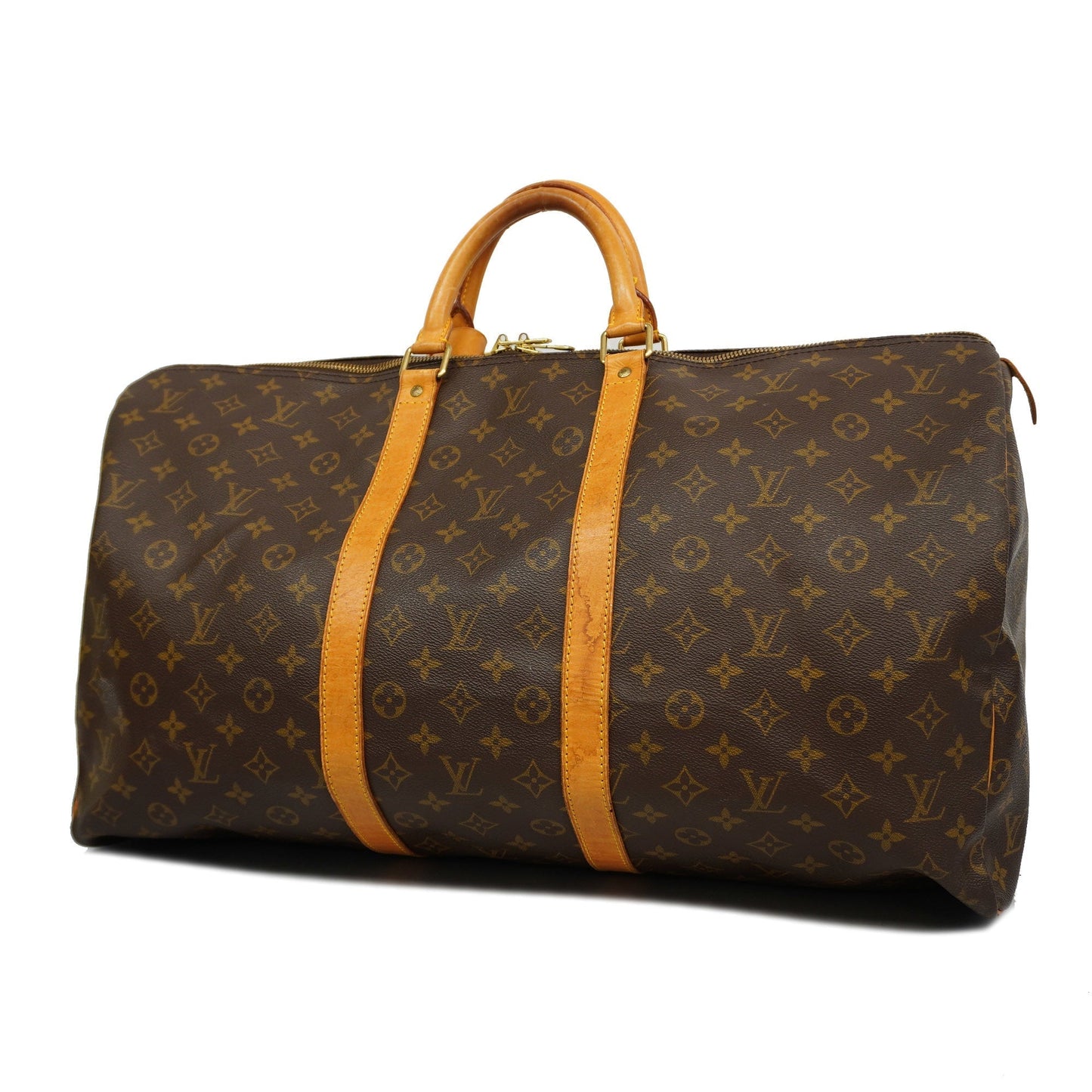 Louis VuittonAuth Monogram Keepol 55 Men,Women,Unisex Boston Bag
