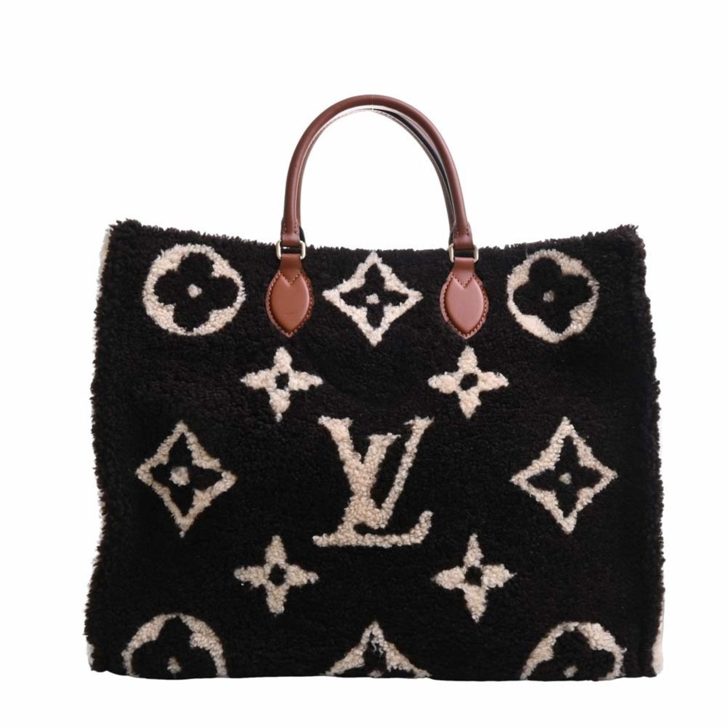 LOUIS VUITTON Monogram Teddy On the Go GM Handbag Brown/Ivory Women's